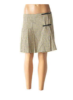 Jupe courte taille normale jaune LEON & HARPER femme