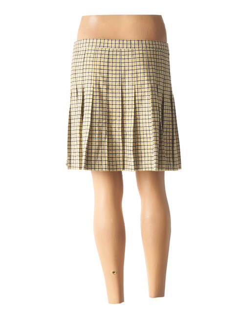 Jupe courte taille normale jaune LEON & HARPER femme