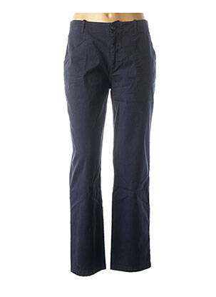 Pantalon droit fermeture zippée sous rabat boutonné taille basse bleu HARRIS WILSON femme