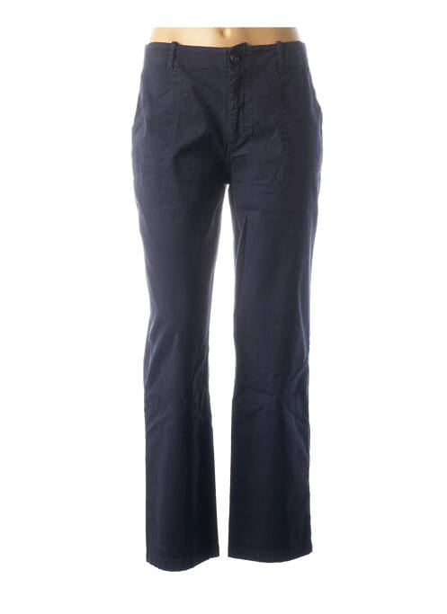 Pantalon droit fermeture zippée sous rabat boutonné taille basse bleu HARRIS WILSON femme