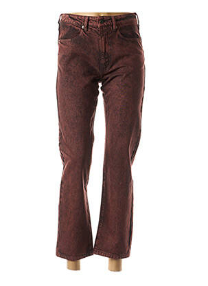 Jeans coupe droite broderie rivets taille normale rouge MAEVY femme