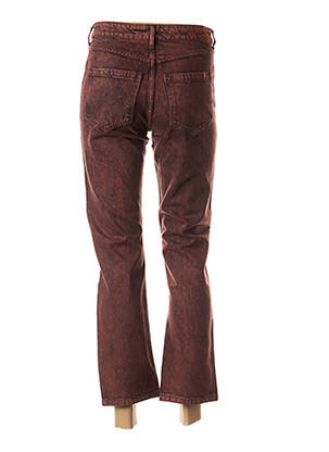 Jeans coupe droite broderie rivets taille normale rouge MAEVY femme