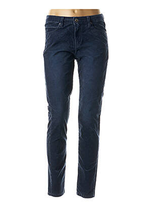 Pantalon slim broderie rivets taille basse bleu DENIM STUDIO femme