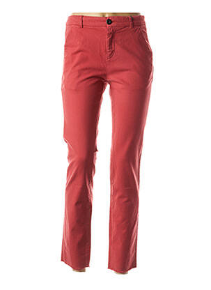 Pantalon 7/8 stretch taille basse rouge LEON & HARPER femme