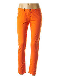 Pantalon 7/8 tissage popeline taille basse orange SCHOOL RAG femme