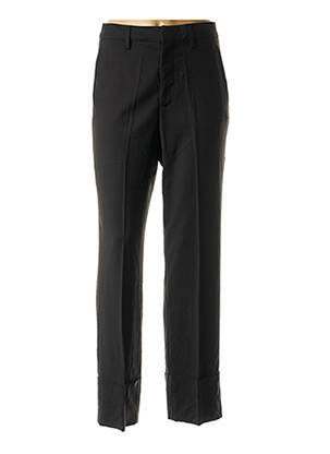 Pantalon droit fermeture zippée sous rabat avec crochet taille haute noir CLOSED femme