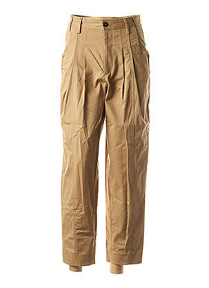 Pantalon droit tissage popeline taille haute beige CLOSED femme