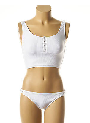 Tankini bretelles élastiquées blanc BANANA MOON femme