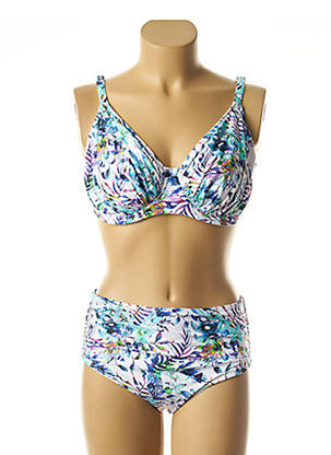 Maillot de bain 2 pièces stretch bleu FANTASIE femme