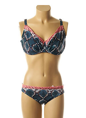 Maillot de bain 2 pièces stretch bleu CHANTELLE femme