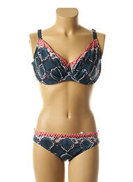 Maillot de bain 2 pièces stretch bleu CHANTELLE femme