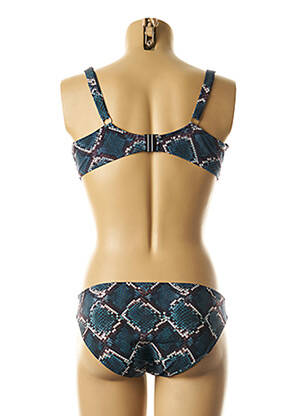 Maillot de bain 2 pièces stretch bleu CHANTELLE femme