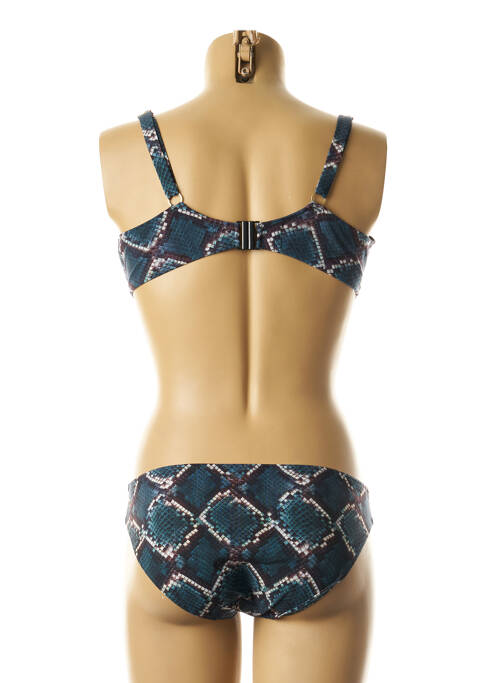Maillot de bain 2 pièces stretch bleu CHANTELLE femme