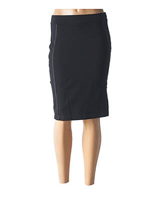 Jupe mi-longue stretch noir PLATINE COLLECTION femme