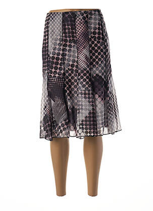 Jupe mi-longue taille élastique noir GUY DUBOUIS femme