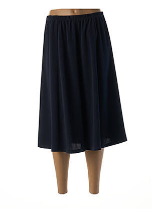 Jupe mi-longue taille élastique bleu GUY DUBOUIS femme