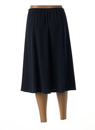 Jupe mi-longue taille élastique bleu GUY DUBOUIS femme