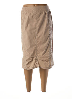 Jupe mi-longue coupe droite beige GUY DUBOUIS femme