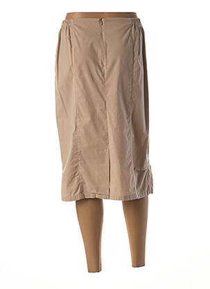 Jupe mi-longue coupe droite beige GUY DUBOUIS femme
