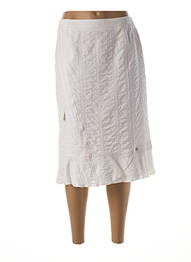 Jupe mi-longue taille élastique blanc FRANCE RIVOIRE femme