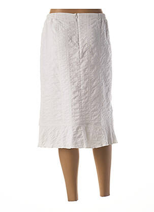 Jupe mi-longue coupe droite évasée sur le bas blanc FRANCE RIVOIRE femme