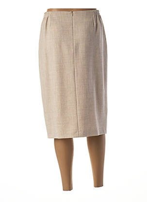 Jupe mi-longue coupe droite beige GUY DUBOUIS femme
