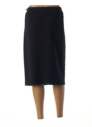 Jupe mi-longue coupe droite bleu GUY DUBOUIS femme