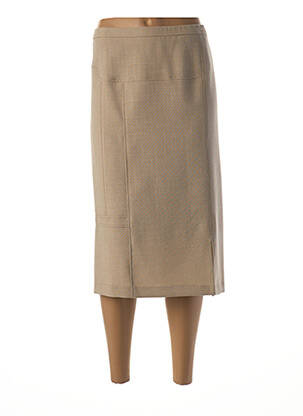 Jupe mi-longue coupe droite beige GUY DUBOUIS femme