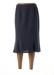 Jupe mi-longue taille haute bleu GUY DUBOUIS femme