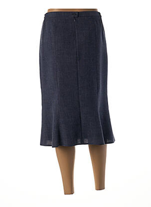 Jupe mi-longue coupe droite évasée sur le bas bleu GUY DUBOUIS femme