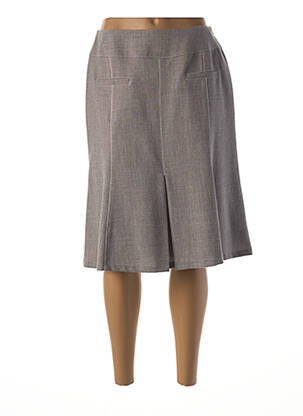 Jupe mi-longue coupe évasée gris FRANCE RIVOIRE femme