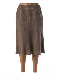 Jupe mi-longue stretch marron FRANCE RIVOIRE femme