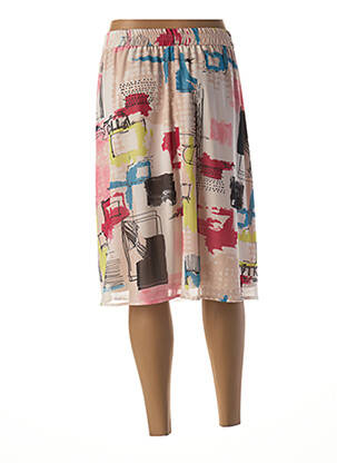 Jupe mi-longue stretch rose GUY DUBOUIS femme