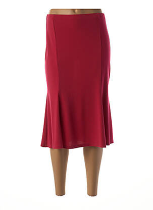 Jupe mi-longue coupe droite évasée sur le bas rouge MERI & ESCA femme