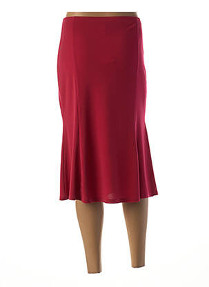 Jupe mi-longue coupe droite évasée sur le bas rouge MERI & ESCA femme