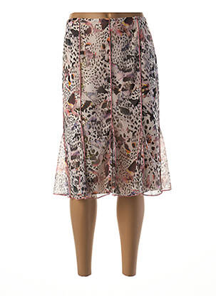 Jupe mi-longue stretch rose GUY DUBOUIS femme