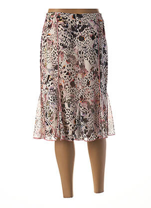 Jupe mi-longue stretch rose GUY DUBOUIS femme