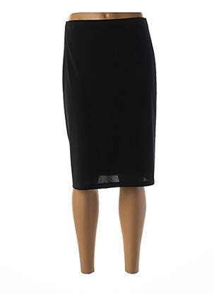 Jupe mi-longue coupe droite noir GUY DUBOUIS femme