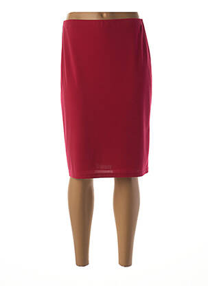 Jupe mi-longue coupe droite rouge MERI & ESCA femme