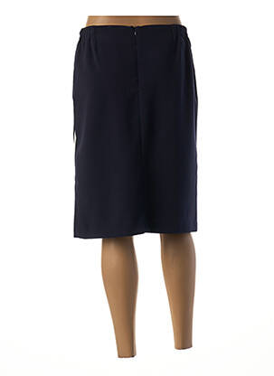 Jupe mi-longue coupe droite bleu GUY DUBOUIS femme