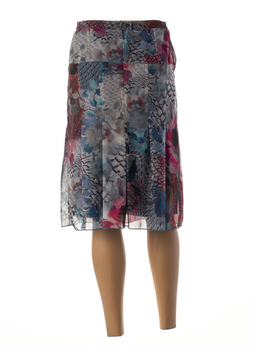 Jupe mi-longue bleu GUY DUBOUIS femme