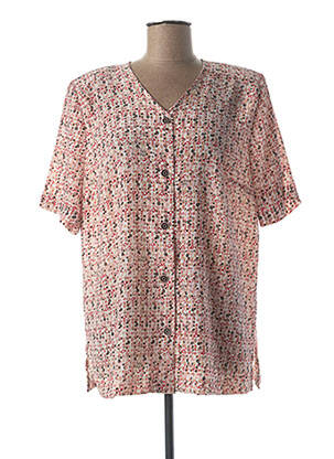 Chemisier coupe cintrée manches courtes rose FRANCE RIVOIRE femme