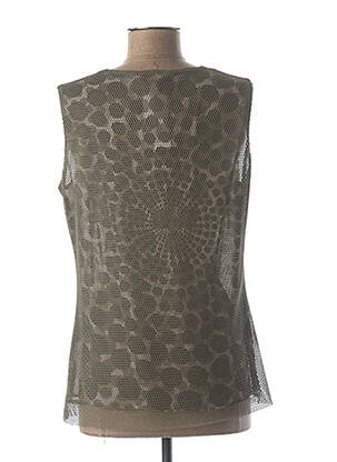 Top imprimé fantaisie sans manche vert MERI & ESCA femme