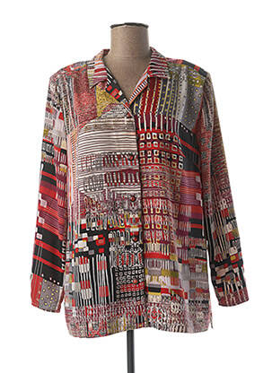 Chemisier coupe cintrée manches longues rouge FRANCE RIVOIRE femme