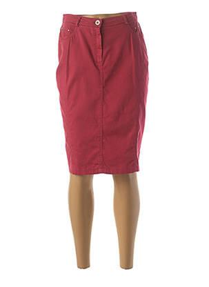 Jupe mi-longue taille normale rouge GUY DUBOUIS femme