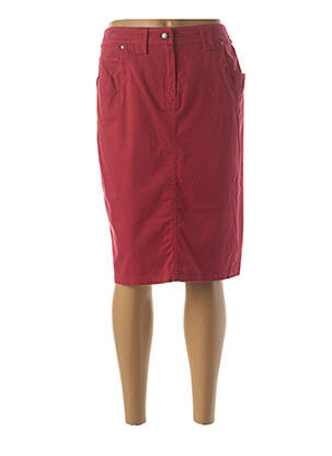 Jupe mi-longue stretch rouge GUY DUBOUIS femme