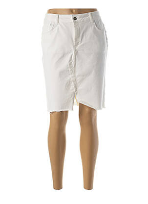 Jupe mi-longue stretch blanc LAUREN VIDAL femme