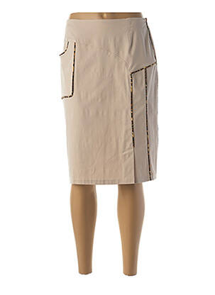 Jupe mi-longue taille élastique beige MERI & ESCA femme