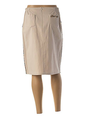 Jupe mi-longue taille élastique beige MERI & ESCA femme
