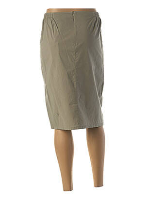 Jupe mi-longue stretch vert GUY DUBOUIS femme